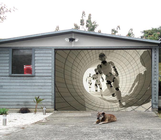 3D Robots Tunnel 337 Garage Door Mural Wallpaper AJ Wallpaper 