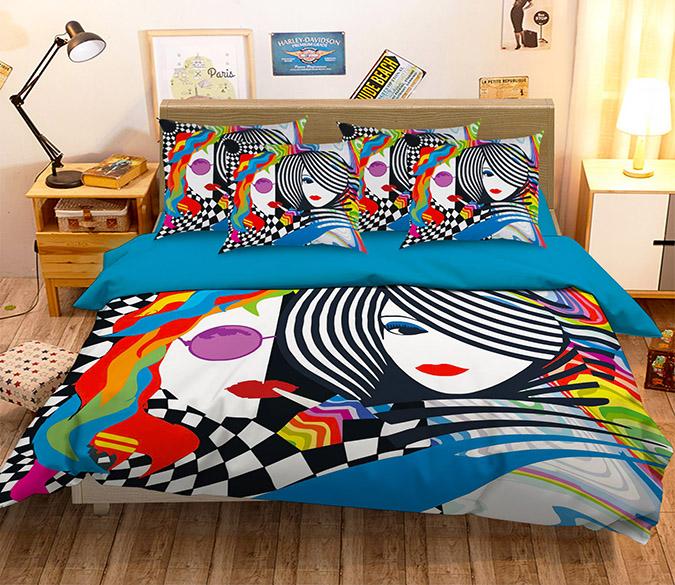 3D Women Stripes Pattern 330 Bed Pillowcases Quilt Wallpaper AJ Wallpaper 