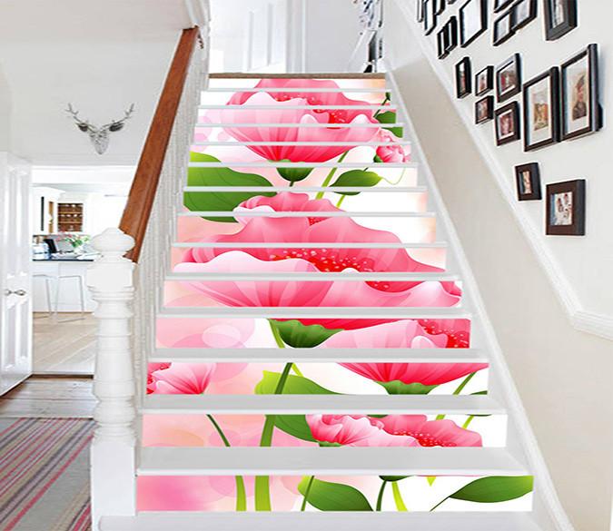 3D Pretty Flowers 1430 Stair Risers Wallpaper AJ Wallpaper 