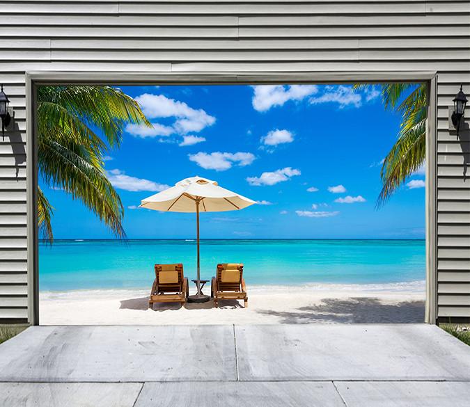 3D Sunny Beach Scenery 129 Garage Door Mural Wallpaper AJ Wallpaper 