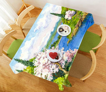 3D Watercolor Scenery 835 Tablecloths Wallpaper AJ Wallpaper 