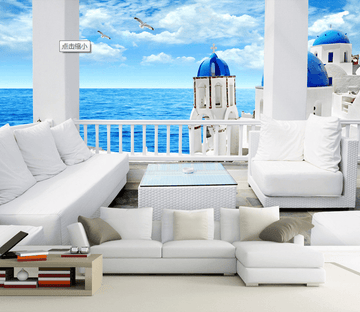 Balcony Seaside Church Wallpaper AJ Wallpaper 