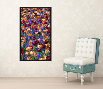 3D Flower Sea 048 Fake Framed Print Painting Wallpaper AJ Creativity Home 