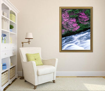 3D Woods Flowers 007 Fake Framed Print Painting Wallpaper AJ Creativity Home 