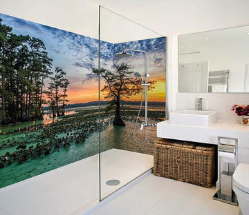 3D Lake Sunset 71 Bathroom Wallpaper Wallpaper AJ Wallpaper 