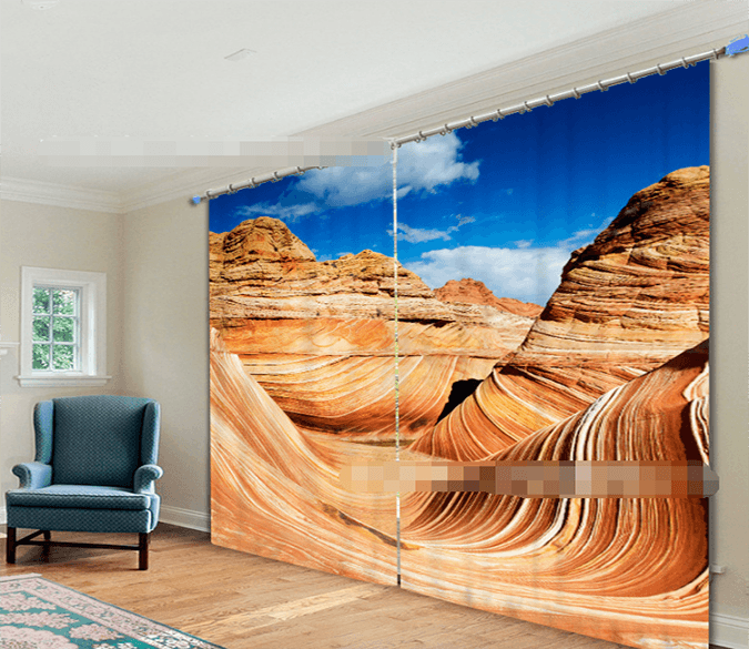 3D Bare Stone Mountains 2196 Curtains Drapes Wallpaper AJ Wallpaper 