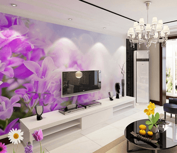 Purple Flowers Field 2 Wallpaper AJ Wallpaper 