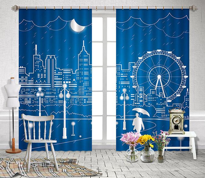 3D City Painting 2448 Curtains Drapes Wallpaper AJ Wallpaper 