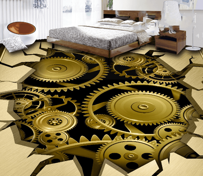 3D Gears Floor Mural Wallpaper AJ Wallpaper 2 