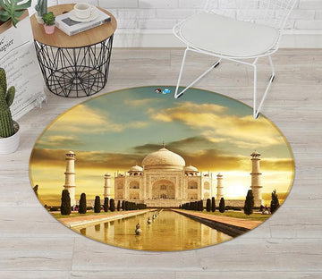 3D Taj Mahal 30 Round Non Slip Rug Mat Mat AJ Creativity Home 