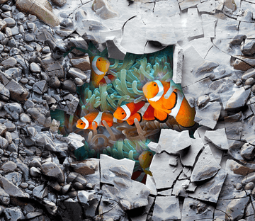 3D Orange Fish Floor Mural Wallpaper AJ Wallpaper 2 