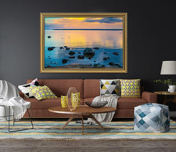 3D Dusk Sea 160 Fake Framed Print Painting Wallpaper AJ Creativity Home 