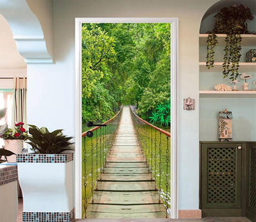 3D Forest River Wood Drawbridge 87 Door Mural Wallpaper AJ Wallpaper 