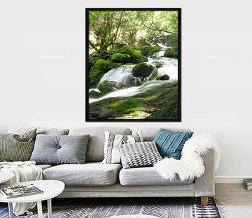 3D Moss River 062 Fake Framed Print Painting Wallpaper AJ Creativity Home 