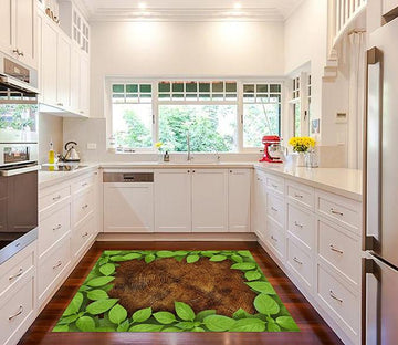 3D Wood Leaves Kitchen Mat Floor Mural Wallpaper AJ Wallpaper 