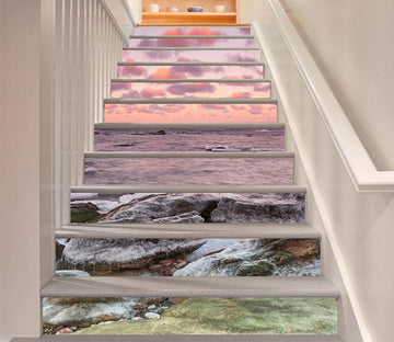 3D Sea Sunset Glow 917 Stair Risers Wallpaper AJ Wallpaper 