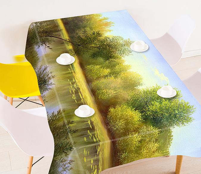 3D Green Lake Scenery 814 Tablecloths Wallpaper AJ Wallpaper 