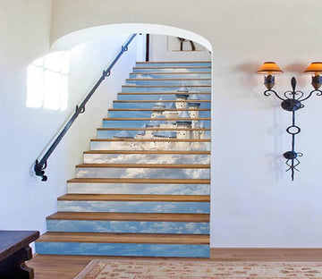 3D Pretty Sky Castle 1599 Stair Risers Wallpaper AJ Wallpaper 
