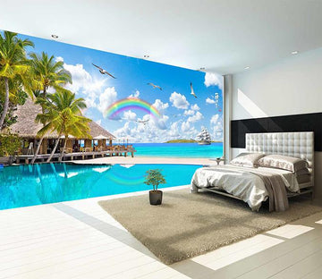 3D Rainbow With Seascape 295 Wallpaper AJ Wallpaper 