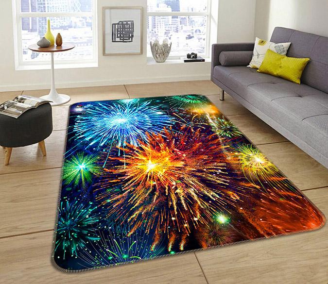 3D Sky Colorful Fireworks 204 Non Slip Rug Mat Mat AJ Creativity Home 