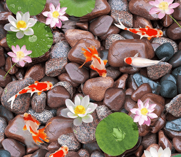 3D Wet Pebbles Floor Mural Wallpaper AJ Wallpaper 2 