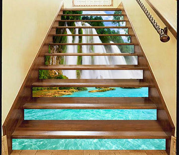 3D Pretty Seaside Waterfalls 947 Stair Risers Wallpaper AJ Wallpaper 