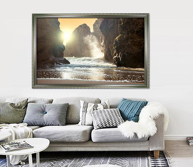 3D Mountain Surf 173 Fake Framed Print Painting Wallpaper AJ Creativity Home 