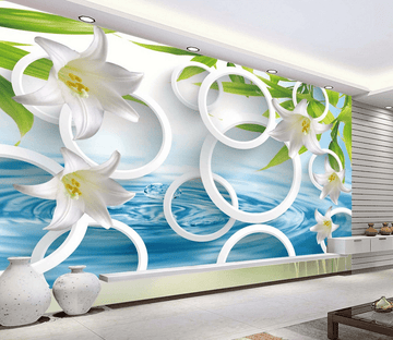 Lilies And Circles Wallpaper AJ Wallpaper 2 