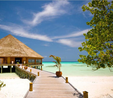 Beach Wooden Bungalow Wallpaper AJ Wallpaper 