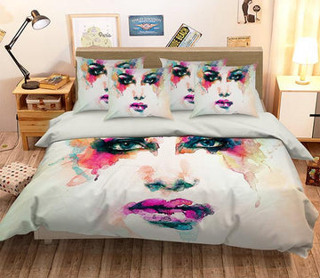 3D Graffiti Woman Face 280 Bed Pillowcases Quilt Wallpaper AJ Wallpaper 