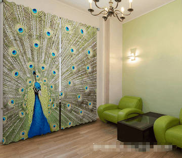 3D Opening Tail Peacock 1197 Curtains Drapes Wallpaper AJ Wallpaper 