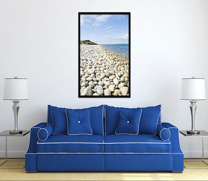 3D Stone Beach 038 Fake Framed Print Painting Wallpaper AJ Creativity Home 