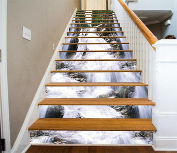 3D Rugged Stream 584 Stair Risers Wallpaper AJ Wallpaper 