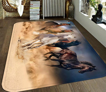 3D Running Horses 96 Non Slip Rug Mat Mat AJ Creativity Home 