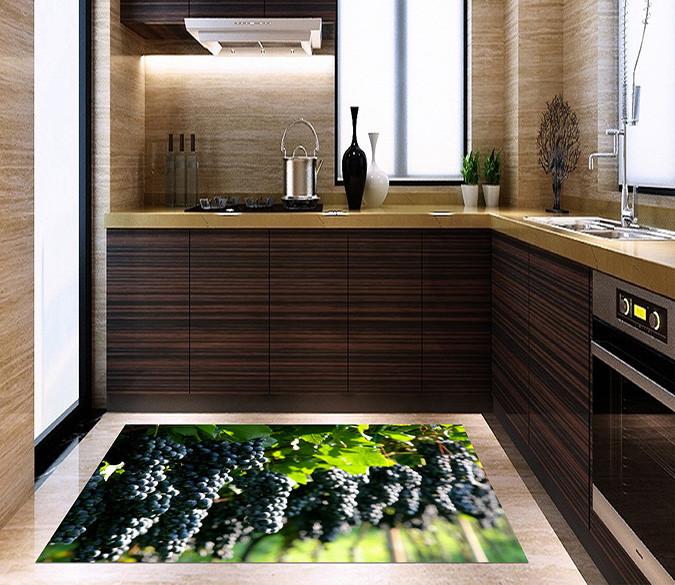 3D Mature Grapes 81 Kitchen Mat Floor Mural Wallpaper AJ Wallpaper 