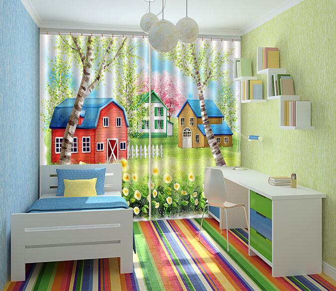 3D Lovely Colorful Horses 703 Curtains Drapes Wallpaper AJ Wallpaper 