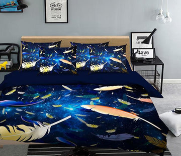 3D Flying Feathers 152 Bed Pillowcases Quilt Wallpaper AJ Wallpaper 