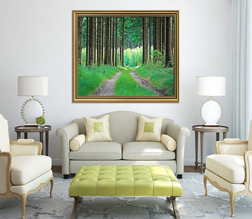 3D Grass Road 022 Fake Framed Print Painting Wallpaper AJ Creativity Home 
