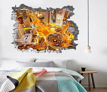 3D Bright City 96 Broken Wall Murals Wallpaper AJ Wallpaper 