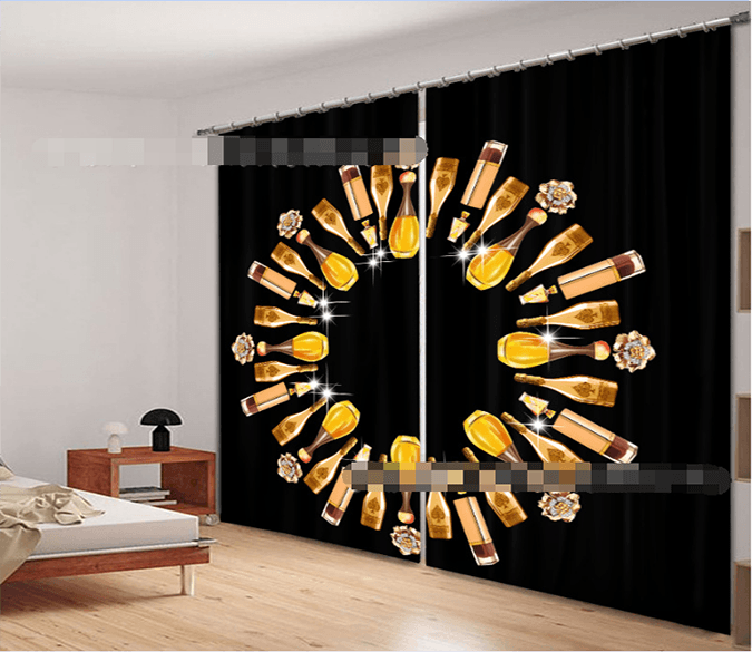 3D Shining Wine Bottles 2221 Curtains Drapes Wallpaper AJ Wallpaper 