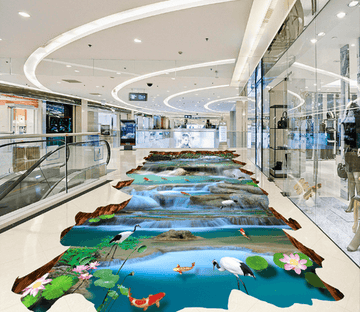 3D Forest Stream Floor Mural Wallpaper AJ Wallpaper 2 