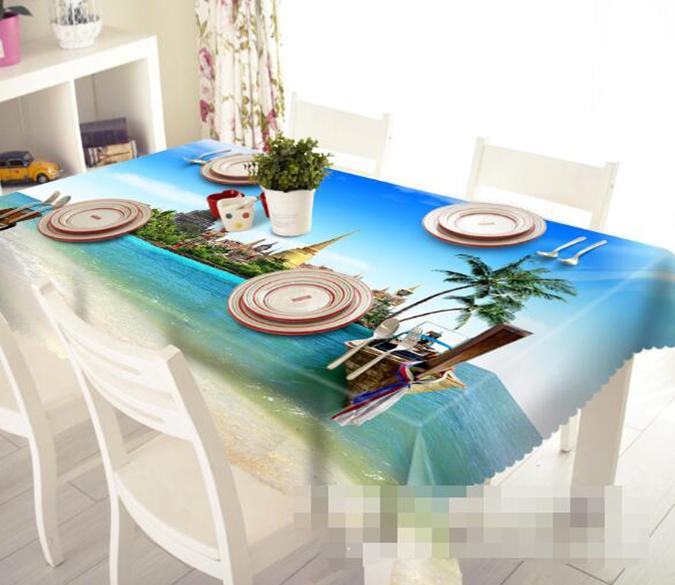 3D Sea Island 1251 Tablecloths Wallpaper AJ Wallpaper 