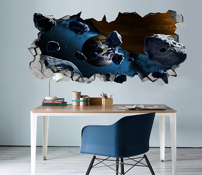 3D Space Stones 17 Broken Wall Murals Wallpaper AJ Wallpaper 