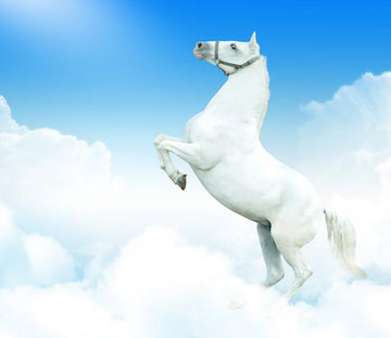 Jumping White Horse Wallpaper AJ Wallpaper 