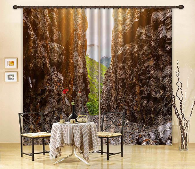 3D Stone Mountains Path 564 Curtains Drapes Wallpaper AJ Wallpaper 