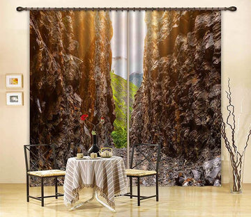 3D Stone Mountains Path 564 Curtains Drapes Wallpaper AJ Wallpaper 