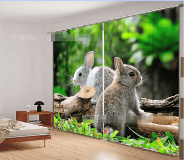 3D Lovely Rabbits 2208 Curtains Drapes Wallpaper AJ Wallpaper 
