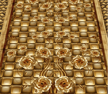3D Metal Flowers Floor Mural Wallpaper AJ Wallpaper 2 