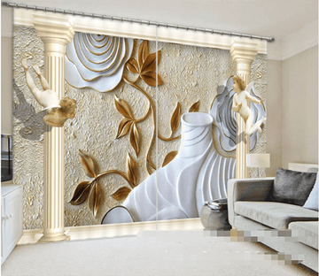 3D Cute Flying Angels 1010 Curtains Drapes Wallpaper AJ Wallpaper 