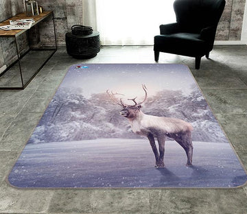3D Frozen Lake Deer 226 Non Slip Rug Mat Mat AJ Creativity Home 
